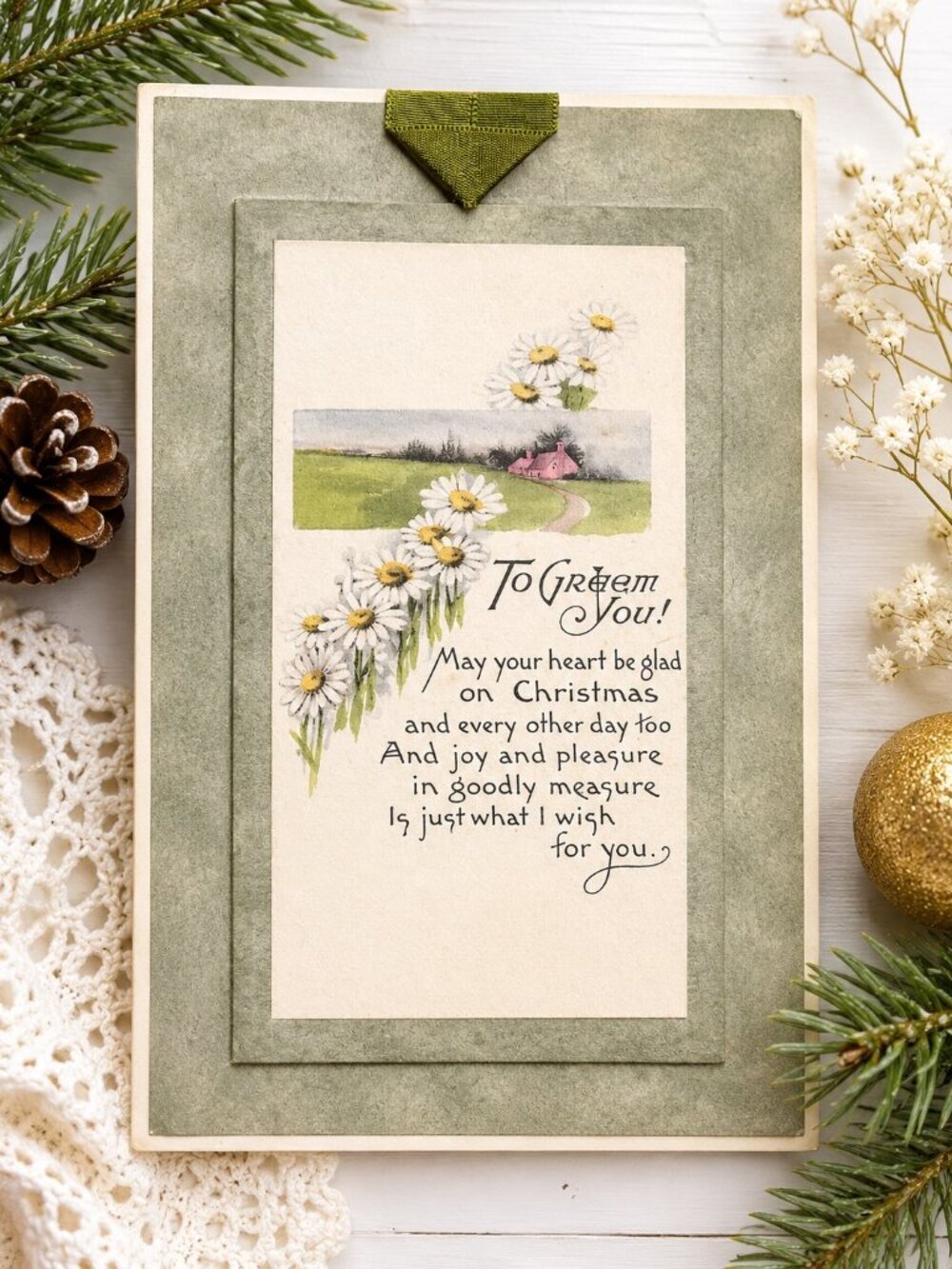 Antique 1920 Christmas Calendar Card